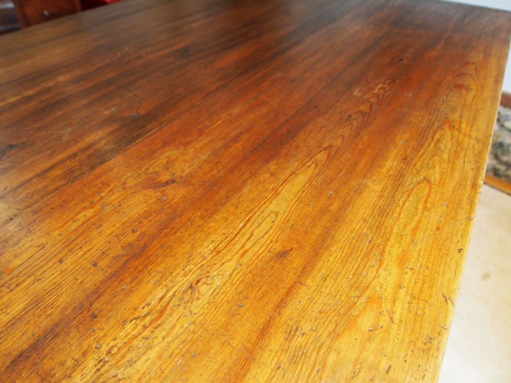 Table refectory farmhouse dining Edwardian Pine c1900 View III
