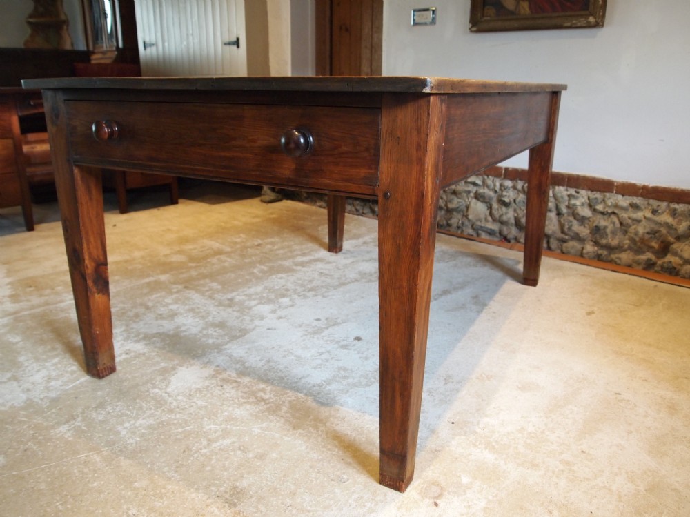 Table refectory farmhouse dining Edwardian Pine c1900 View VI