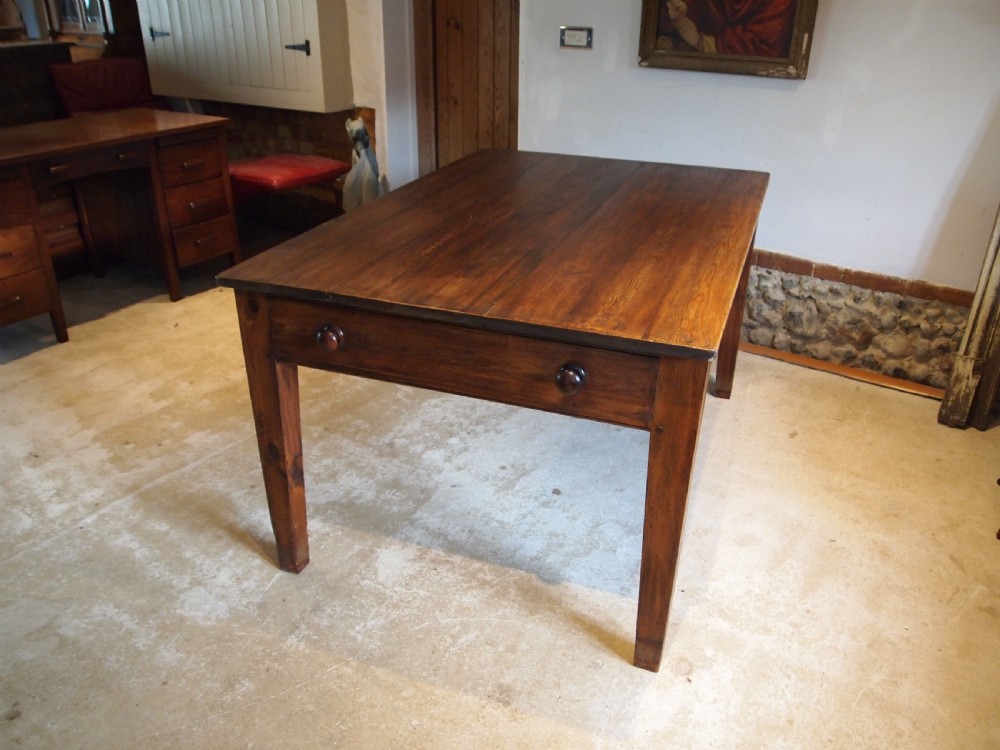 Table refectory farmhouse dining Edwardian Pine c1900 View VII