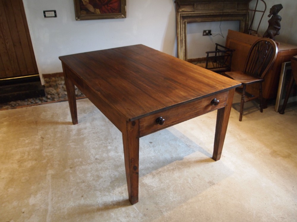 Table refectory farmhouse dining Edwardian Pine c1900 View VIII