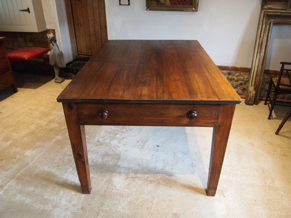 Table refectory farmhouse dining Edwardian Pine c1900 View IX