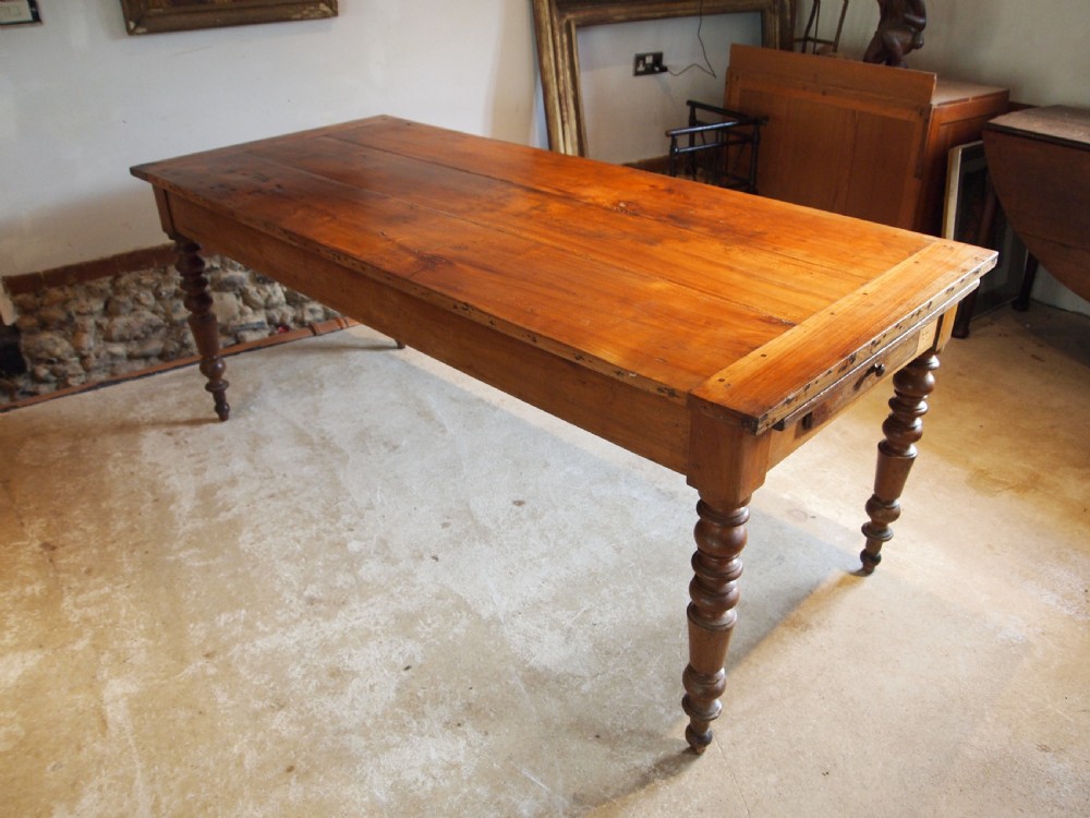 Table wonderful rare French Cherry extending refectory farmhouse dining c1840 View IV
