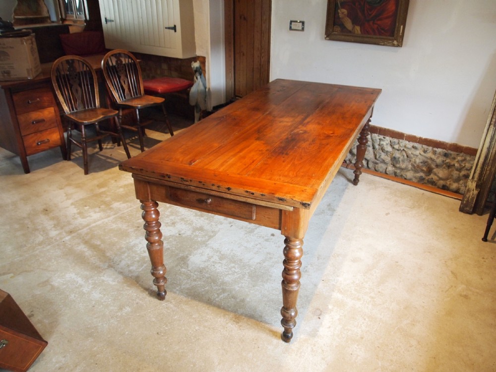Table wonderful rare French Cherry extending refectory farmhouse dining c1840 View VI