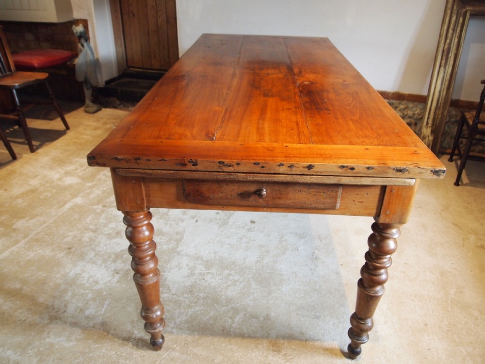 Table wonderful rare French Cherry extending refectory farmhouse dining c1840 View VII