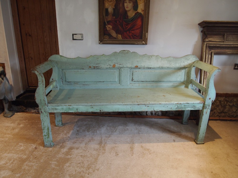 Bench settle wonderful Victorian period Pine c1850