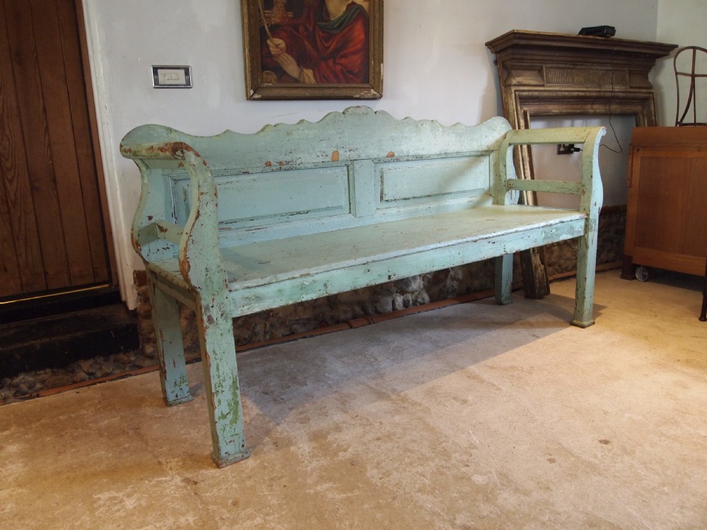 Bench settle wonderful Victorian period Pine c1850 View II