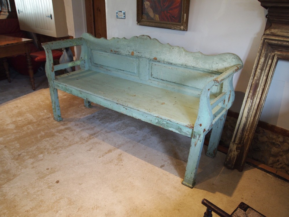 Bench settle wonderful Victorian period Pine c1850 View III