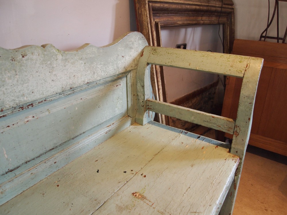 Bench settle wonderful Victorian period Pine c1850 View V
