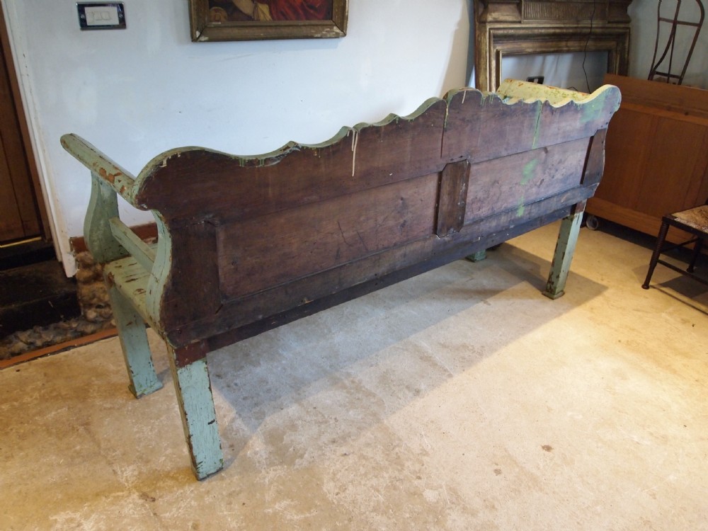 Bench settle wonderful Victorian period Pine c1850 View VI