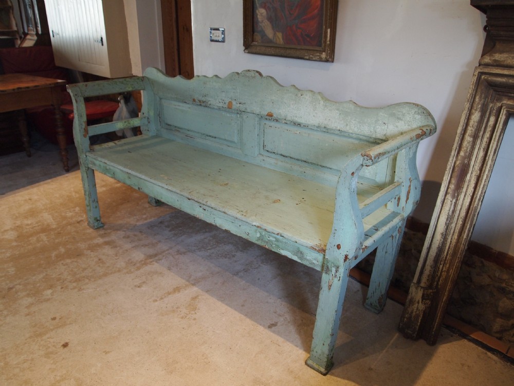 Bench settle wonderful Victorian period Pine c1850 View VIII
