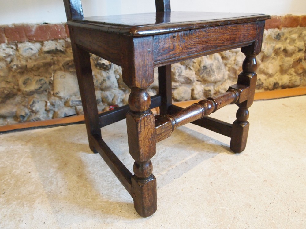 Chair side dining hall wonderful Charles II Oak c1680 View II