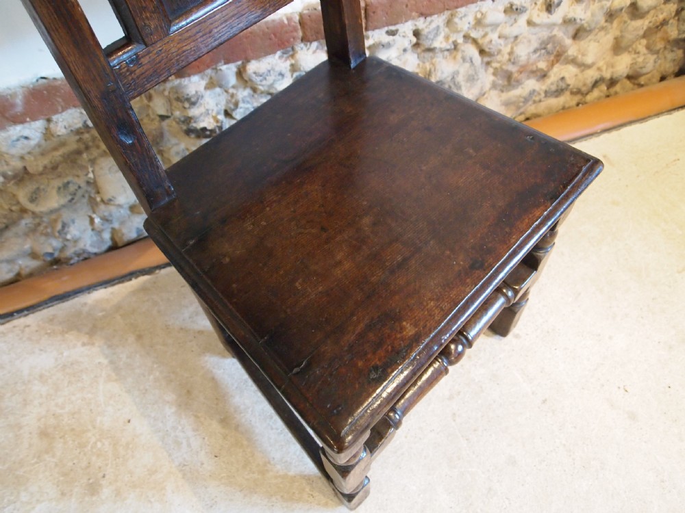 Chair side dining hall wonderful Charles II Oak c1680 View III