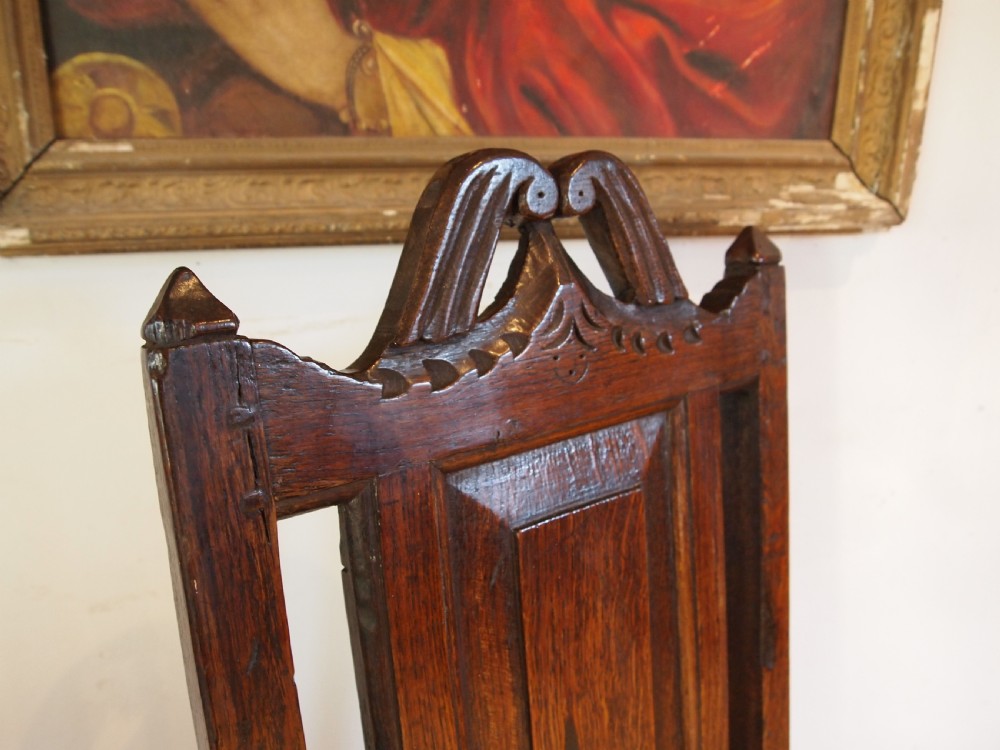 Chair side dining hall wonderful Charles II Oak c1680 View V