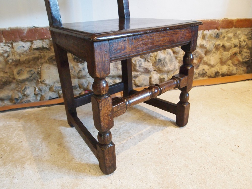 Chair side dining hall wonderful Charles II Oak c1680 View IX