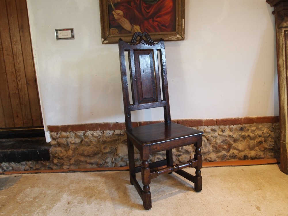Chair side dining hall wonderful Charles II Oak c1680 View X