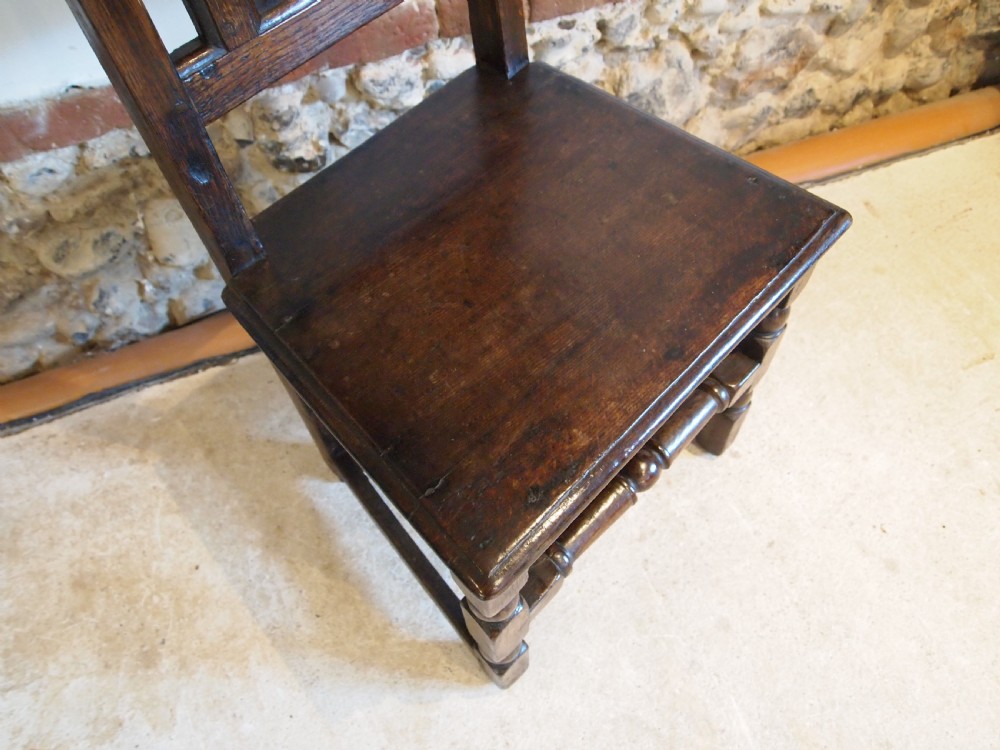 Chair side dining hall wonderful Charles II Oak c1680 View XI