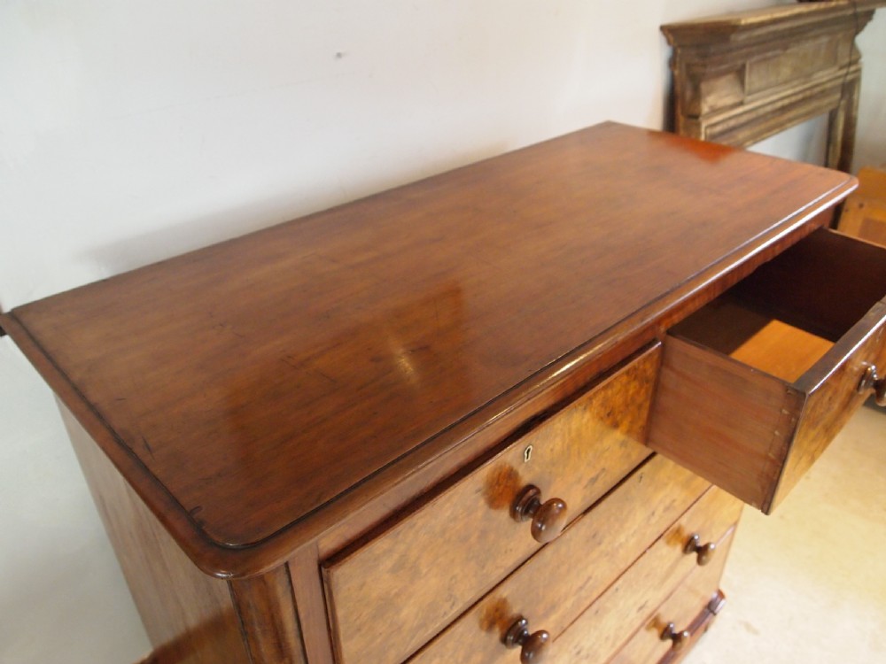 Chest of drawers fine Burr Walnut Victorian c1860 View V