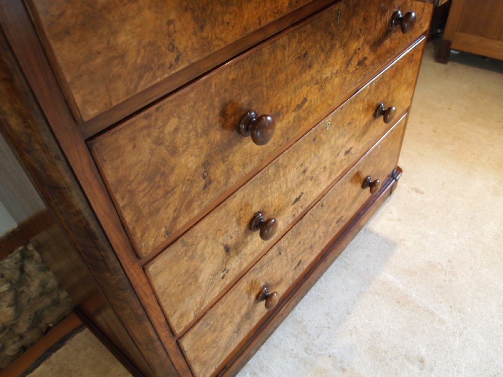 Chest of drawers fine Burr Walnut Victorian c1860 View VII
