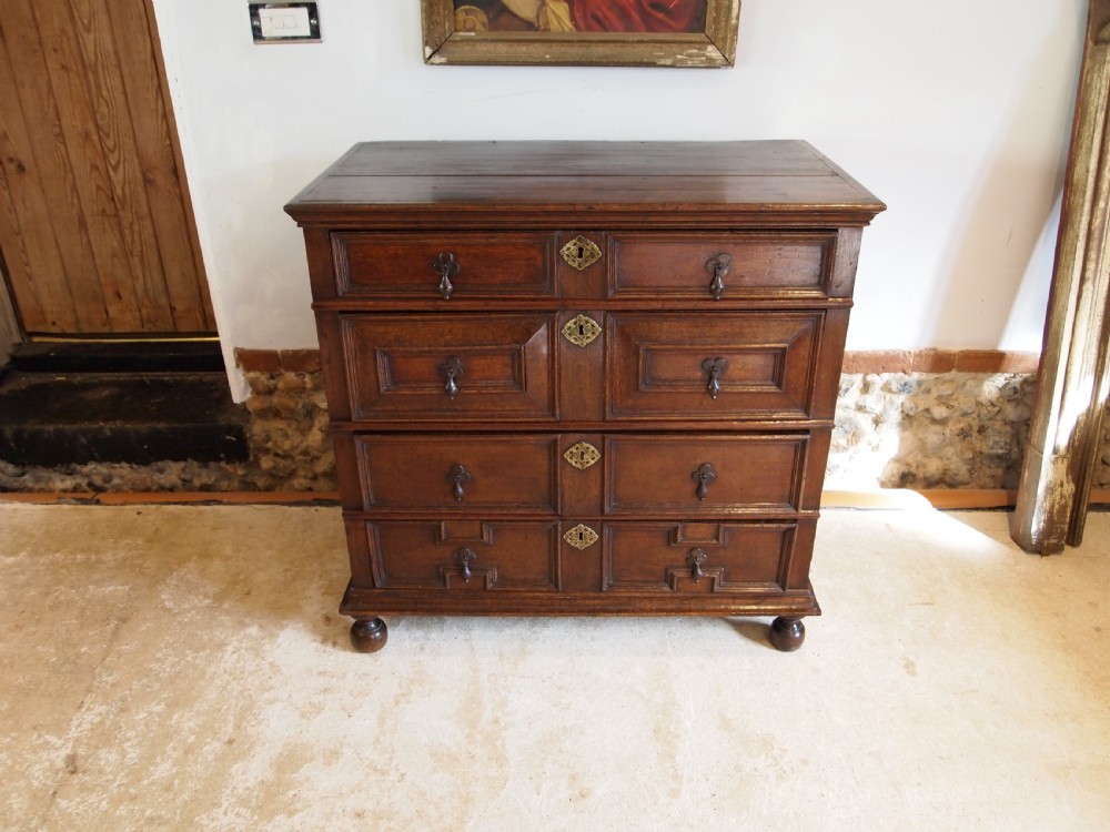 Chest of drawers rare small Charles II Oak provenance c1680