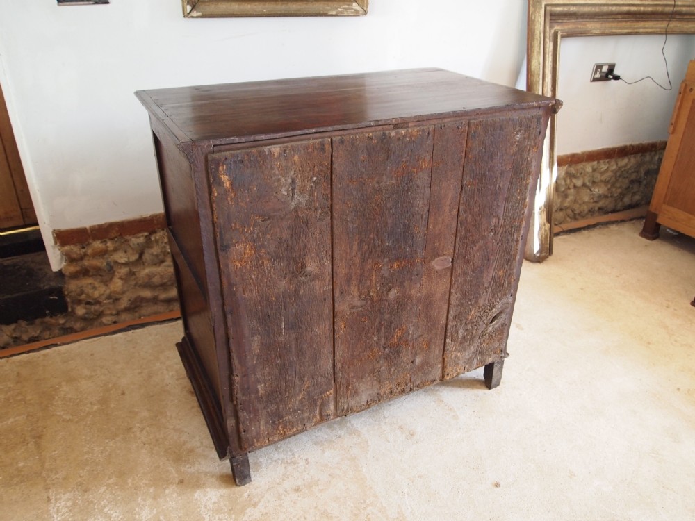 Chest of drawers rare small Charles II Oak provenance c1680 View V