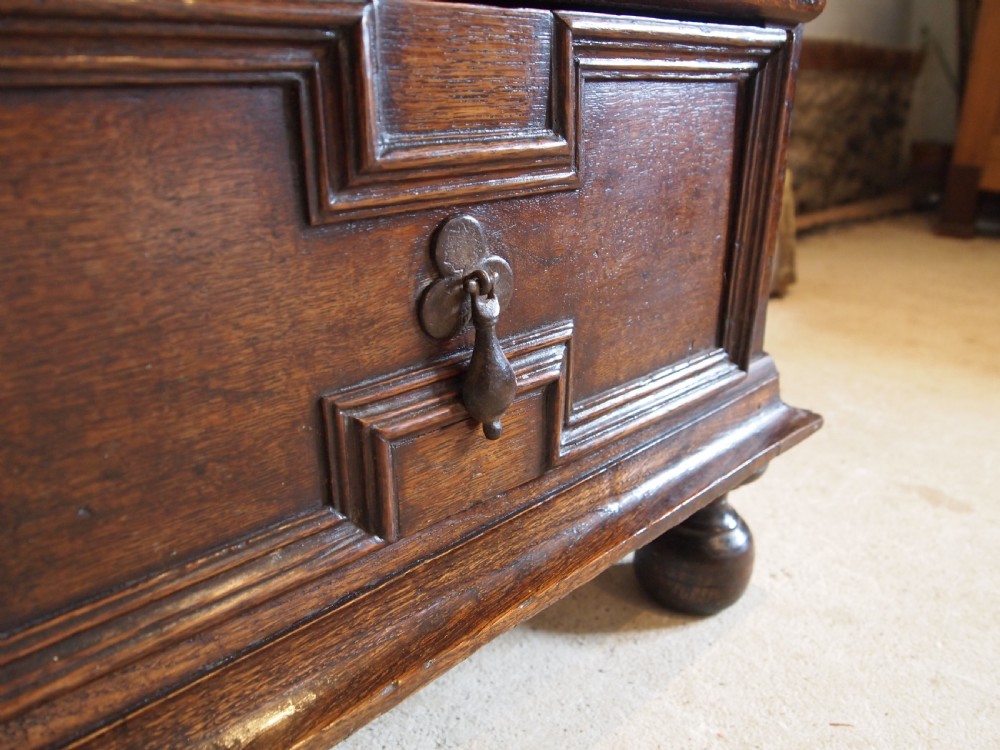 Chest of drawers rare small Charles II Oak provenance c1680 View VI