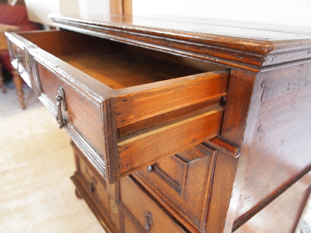 Chest of drawers rare small Charles II Oak provenance c1680 View XI