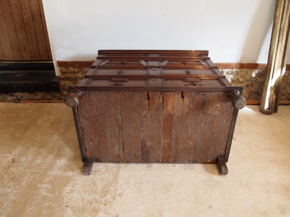 Chest of drawers rare small Charles II Oak provenance c1680 View XII