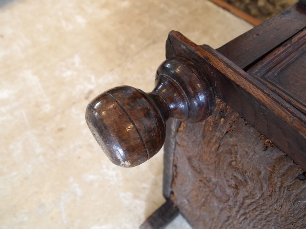 Chest of drawers rare small Charles II Oak provenance c1680 View XIII
