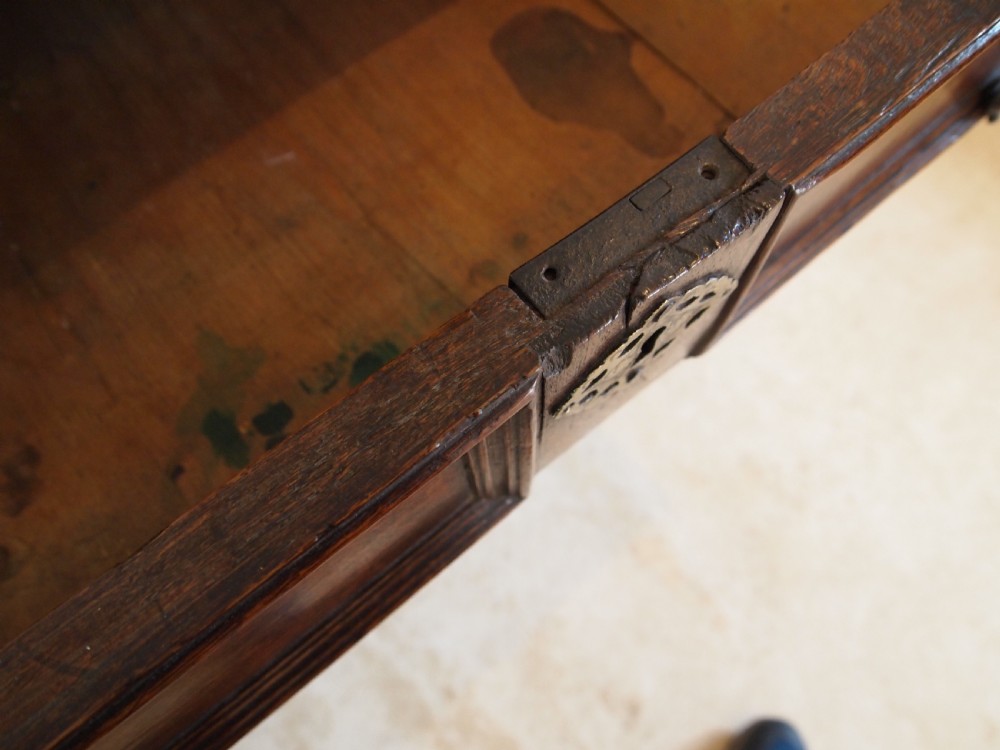 Chest of drawers rare small Charles II Oak provenance c1680 View XIV