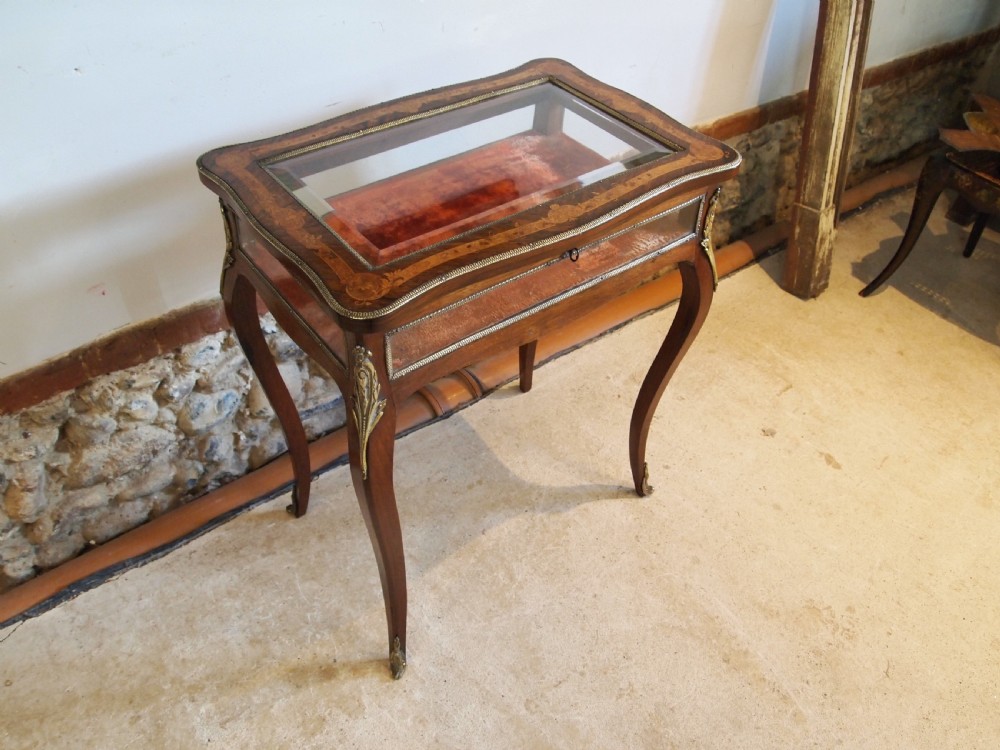 Table bijouterie display fine French Rosewood c1870