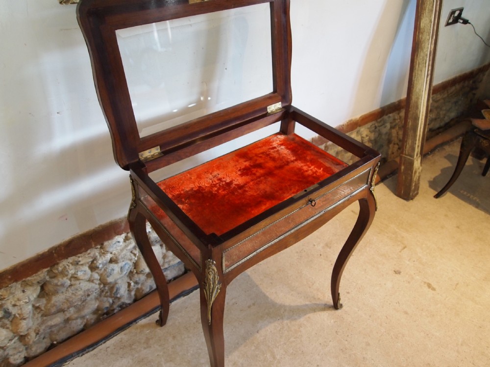 Table bijouterie display fine French Rosewood c1870 View VII