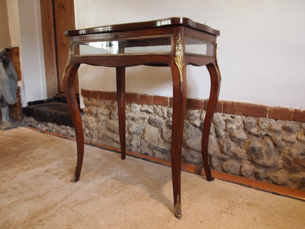 Table bijouterie display fine French Rosewood c1870 View VIII