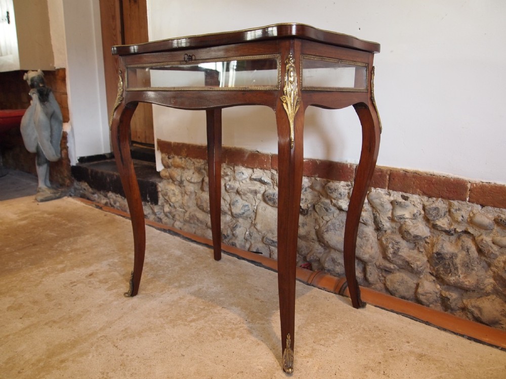 Table bijouterie display fine French Rosewood c1870 View X