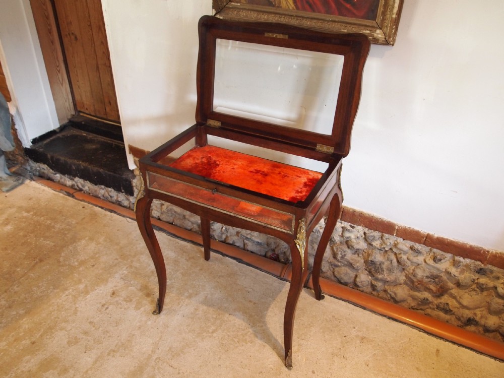 Table bijouterie display fine French Rosewood c1870 View XII