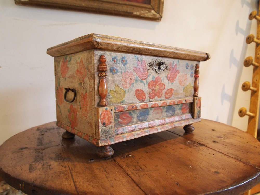 Chest very rare miniature Swedish Marriage chest c1850