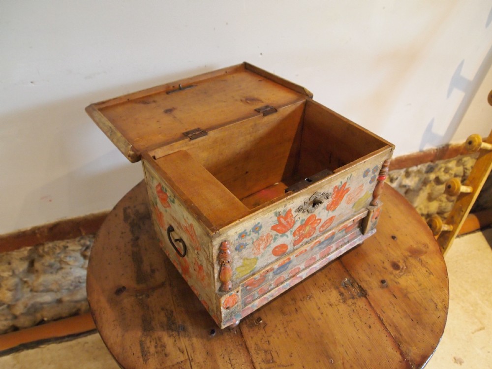 Chest very rare miniature Swedish Marriage chest c1850 View II