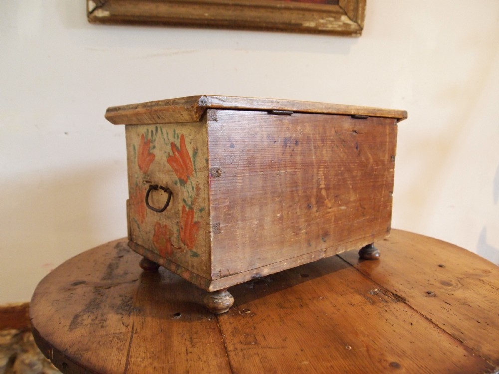 Chest very rare miniature Swedish Marriage chest c1850 View VI