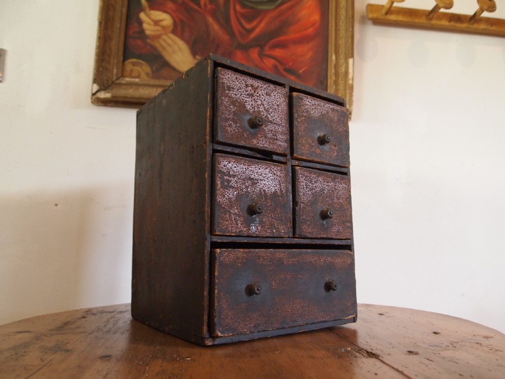 Chest of drawers good primitive folk art miniature chest c1800