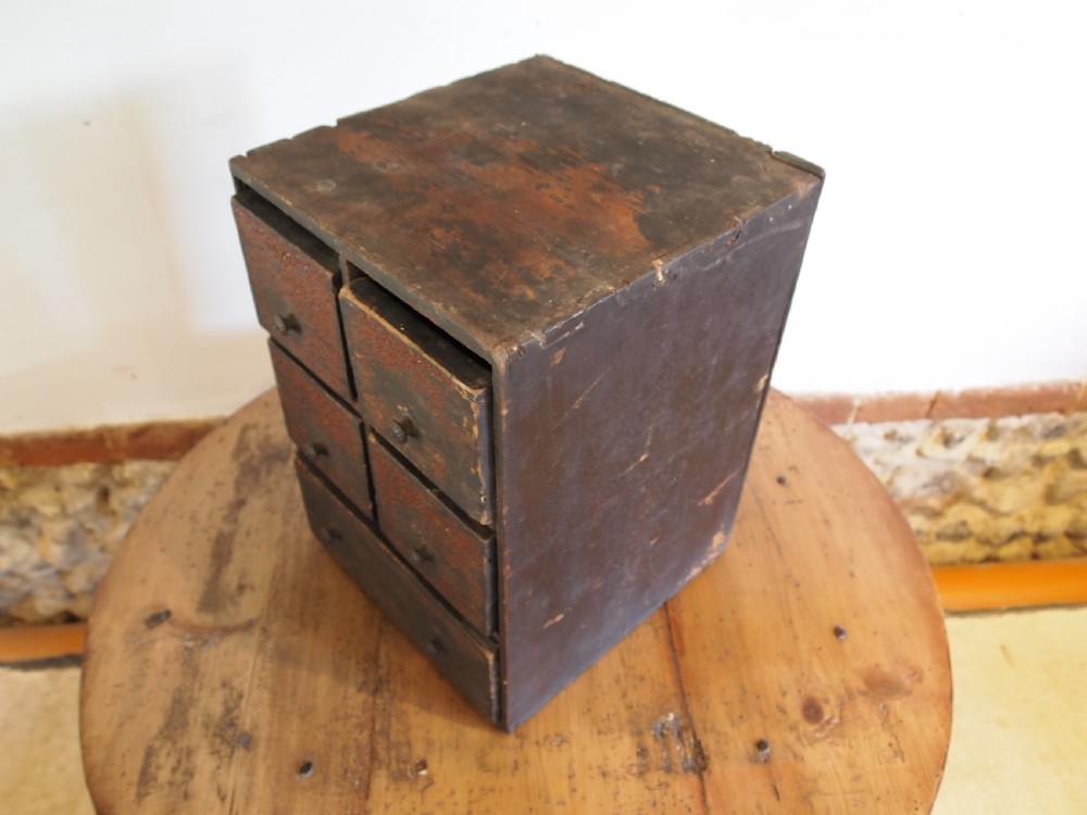 Chest of drawers good primitive folk art miniature chest c1800 View XI