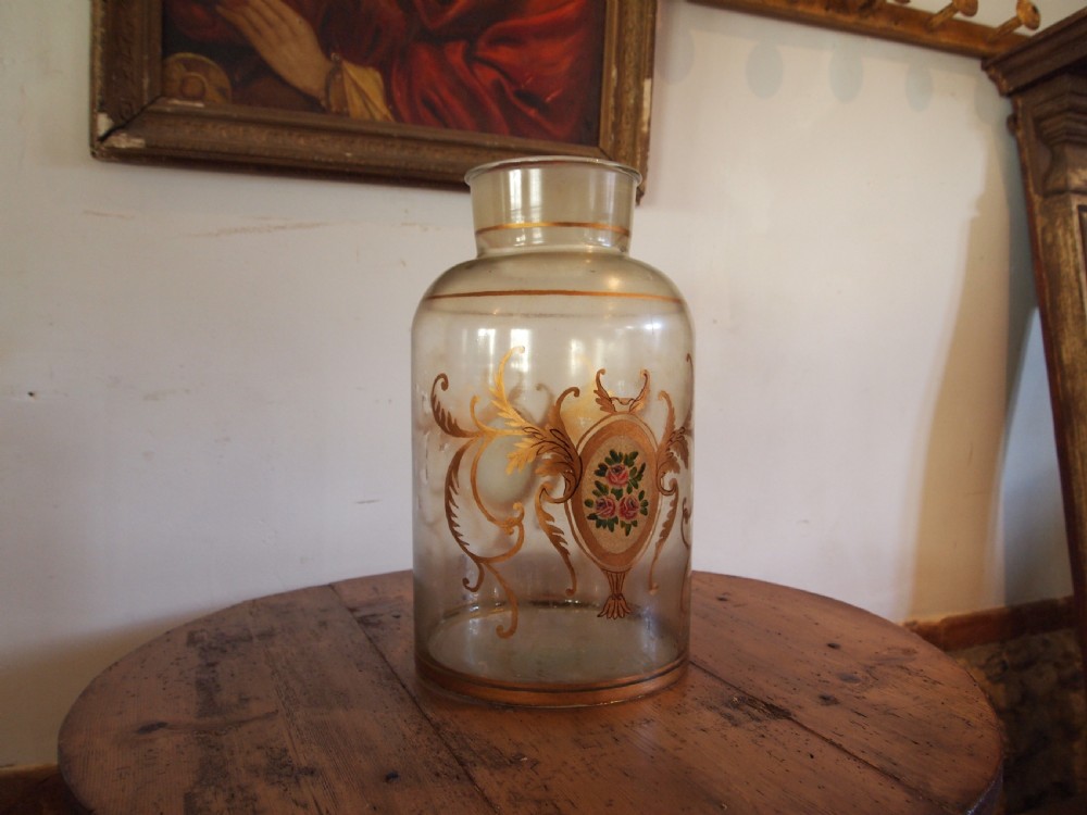 Antique French preserve jar large Rosewater c1900
