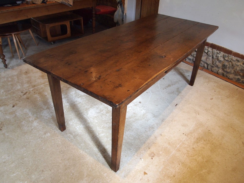 Table refectory farmhouse Oak dining George III period French c1800 View II
