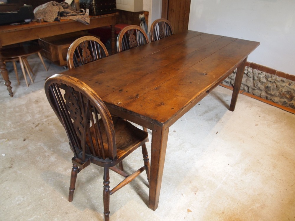 Table refectory farmhouse Oak dining George III period French c1800 View IV