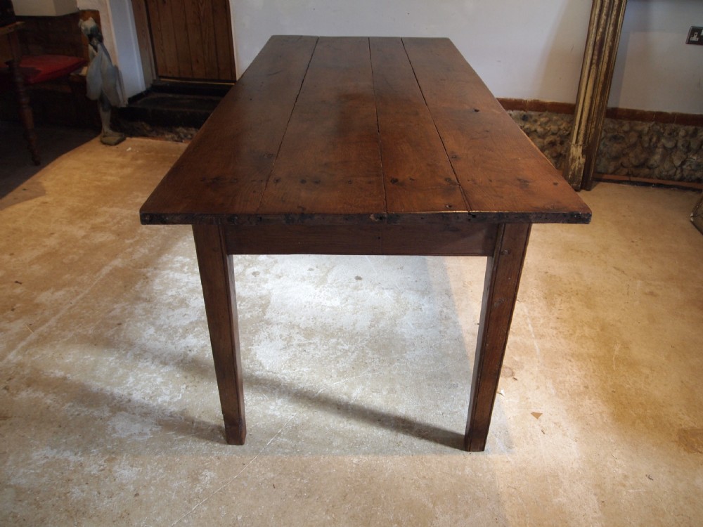 Table refectory farmhouse Oak dining George III period French c1800 View VII