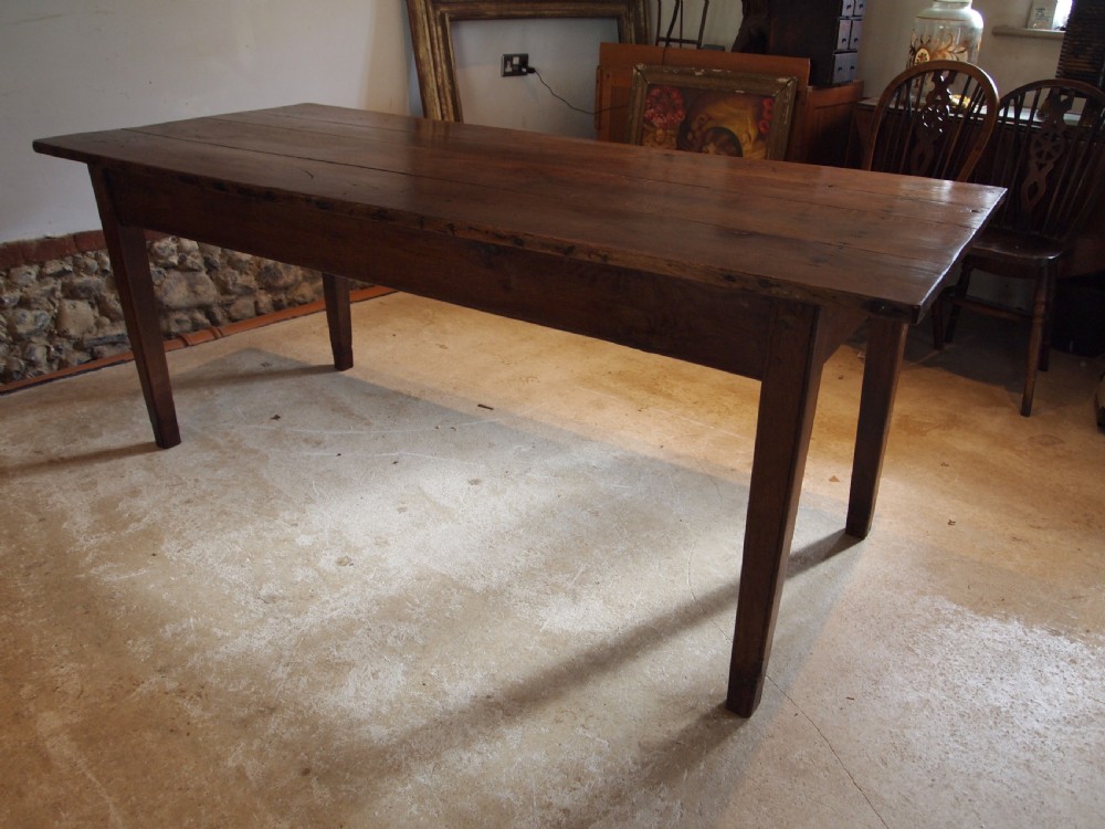 Table refectory farmhouse Oak dining George III period French c1800 View VIII