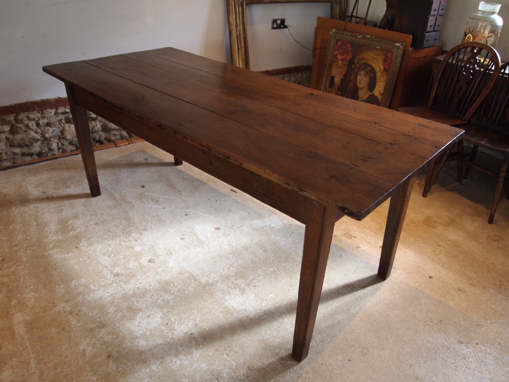 Table refectory farmhouse Oak dining George III period French c1800 View IX
