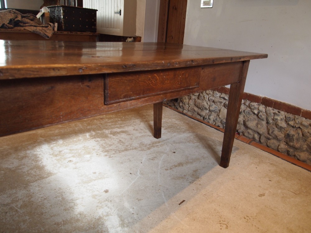 Table refectory farmhouse Oak dining George III period French c1800 View X