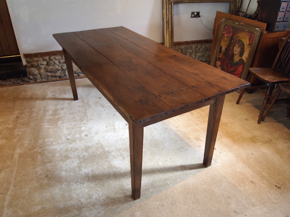 Table refectory farmhouse Oak dining George III period French c1800 View XII