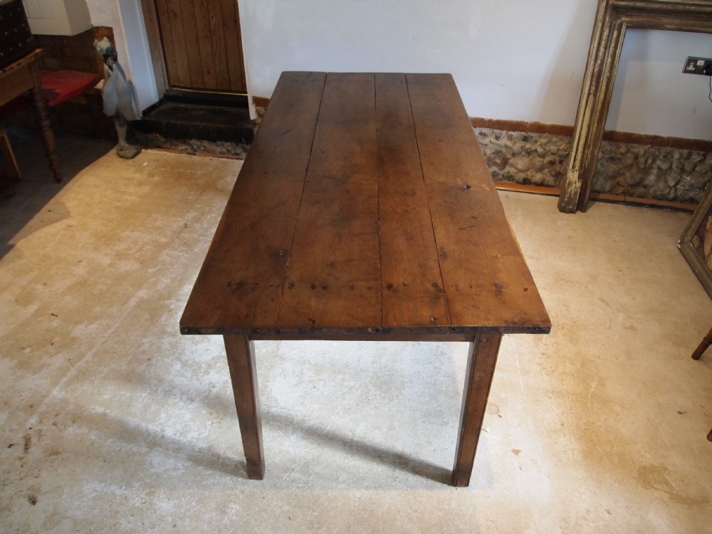 Table refectory farmhouse Oak dining George III period French c1800 View XIII