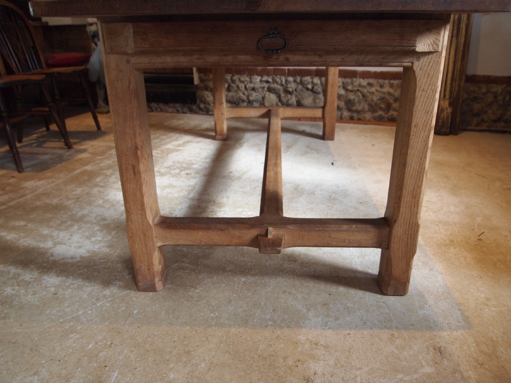 Table refectory farmhouse extending Oak Arts and Crafts c1920 View VII