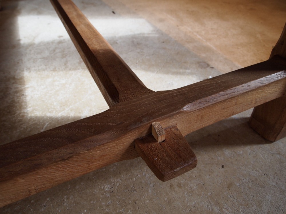Table refectory farmhouse extending Oak Arts and Crafts c1920 View IX